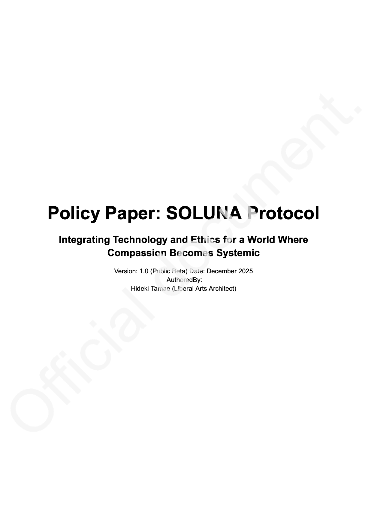 Policy Cover Page